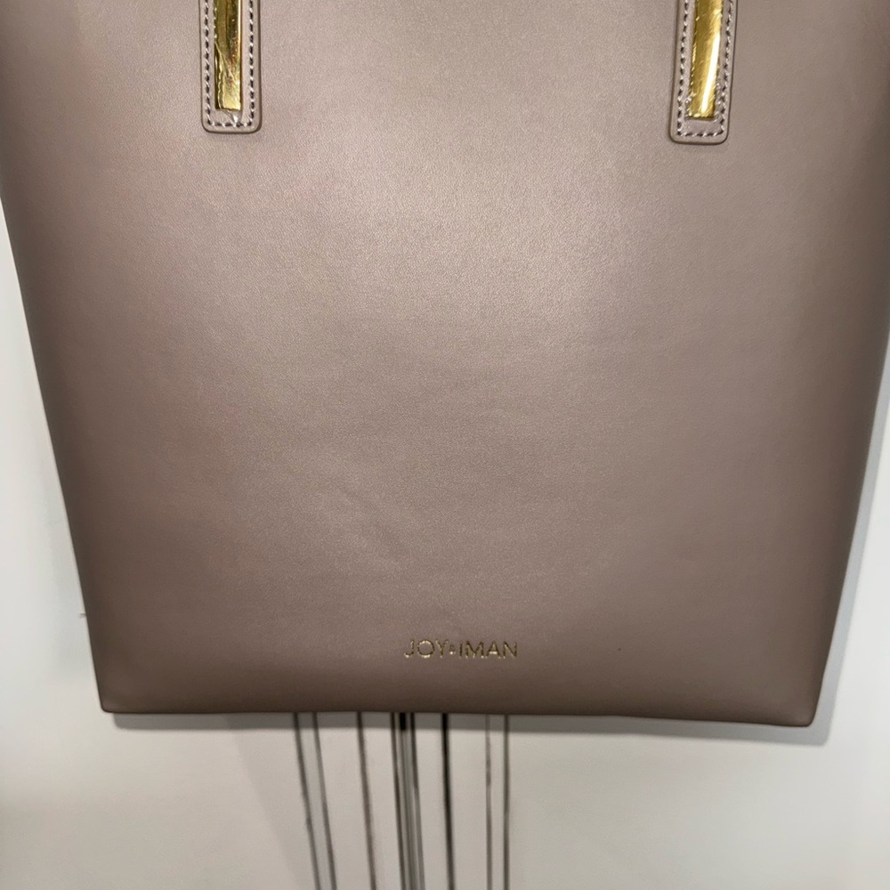 Like new Joy & Iman gray leather large tote purse travel bag - Picture 3 of 10